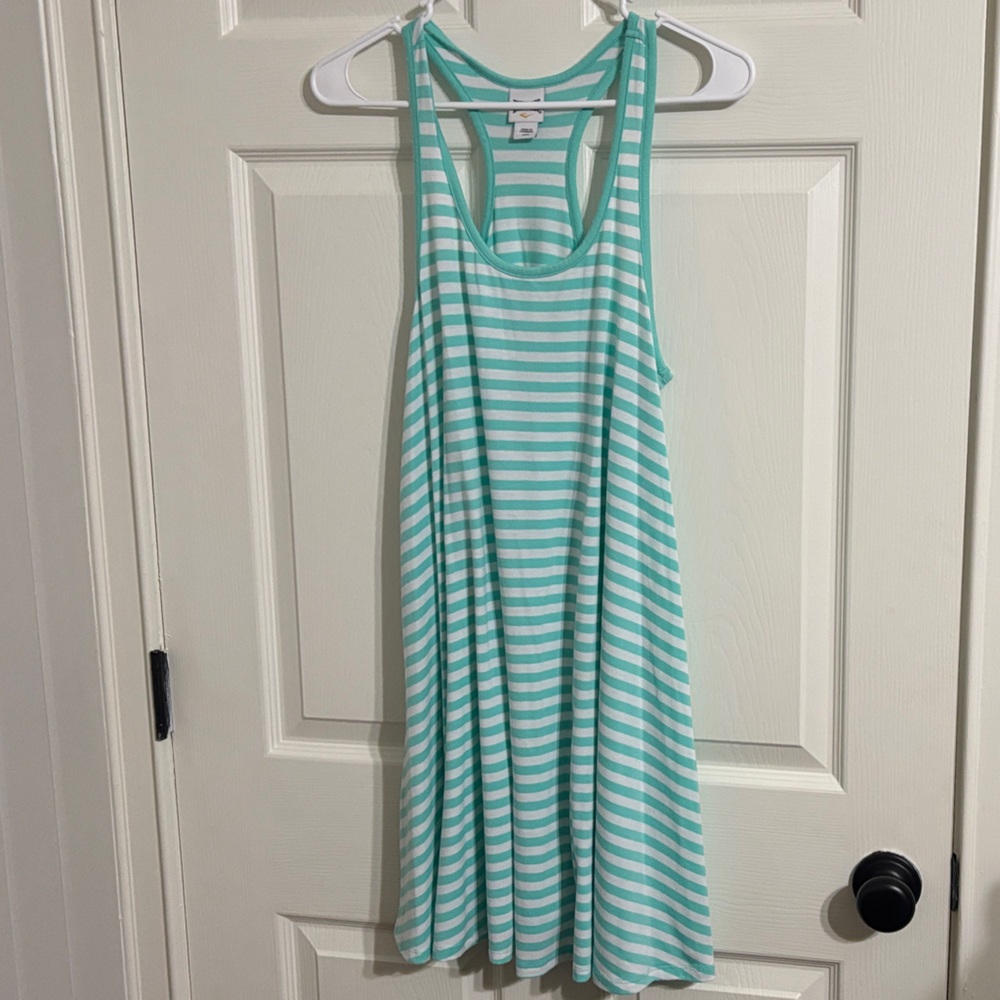 Everlast Aqua and White Striped Swim Coverup